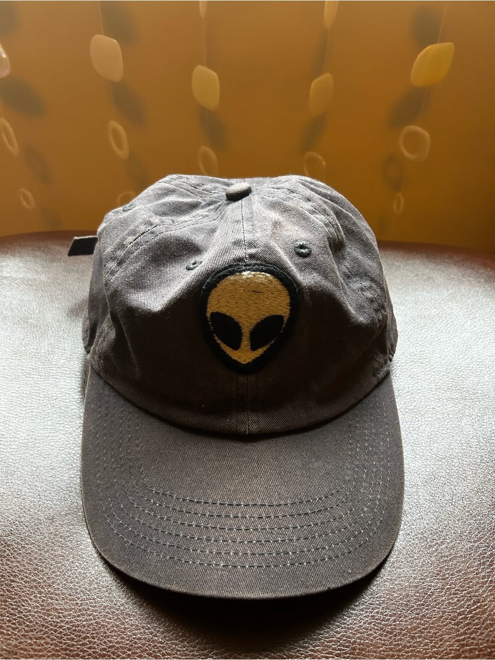 Brandy Melville Black Baseball Cap with Alien Patch
